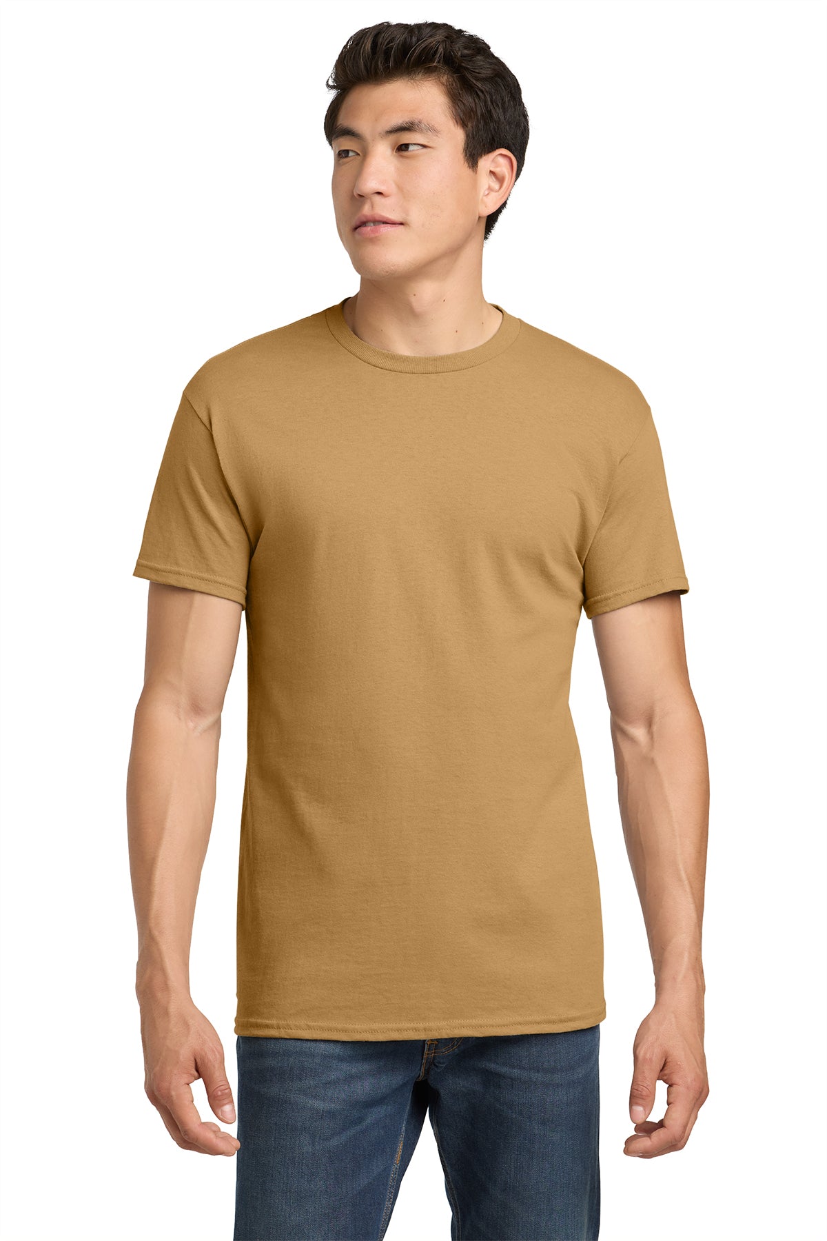 Gildan Heavy Cotton T-Shirt 5000 in Old Gold, front view