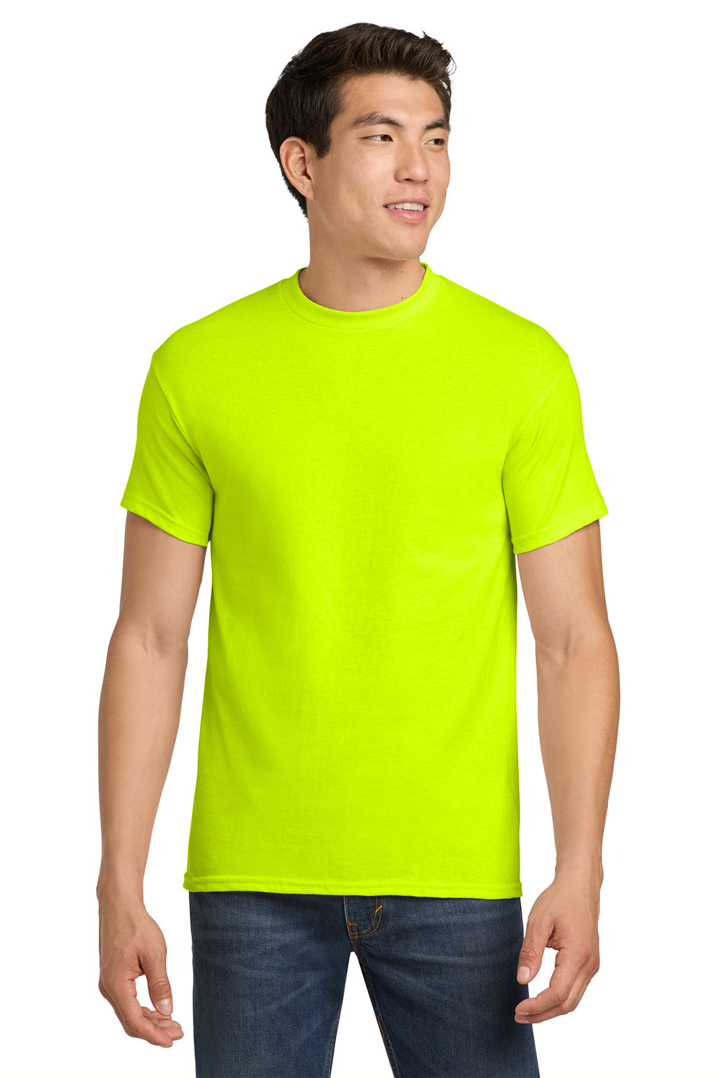 Gildan Heavy Cotton T-Shirt 5000 in Safety Green, front view