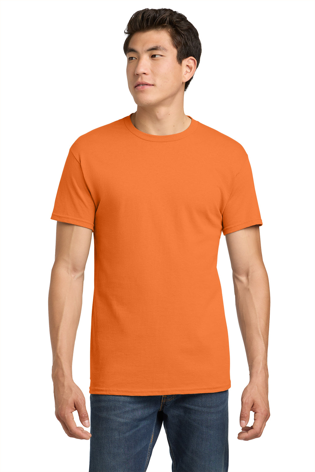 Gildan Heavy Cotton T-Shirt 5000 in Tangerine, front view