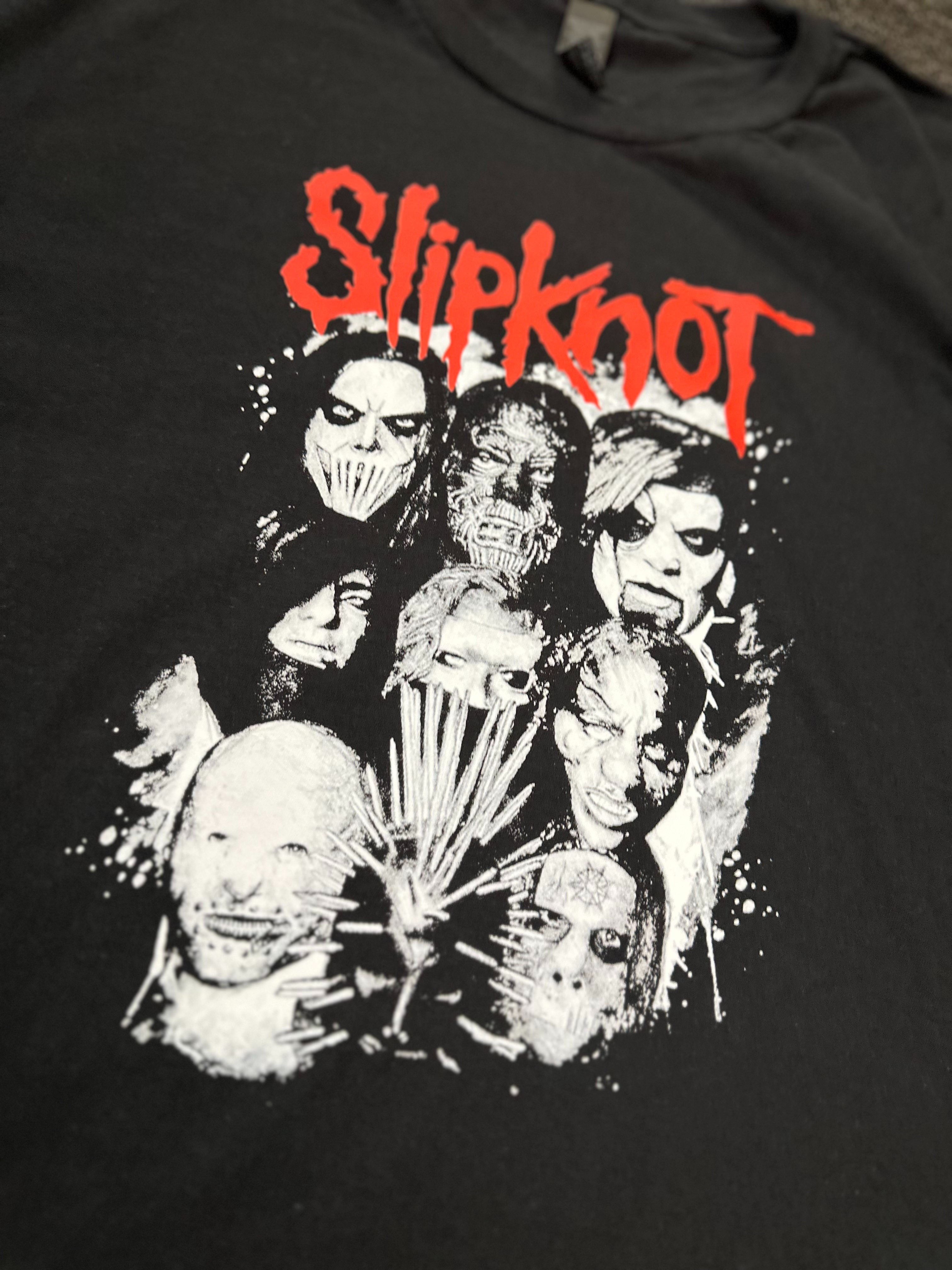 Black Slipknot Band T-shirt close up