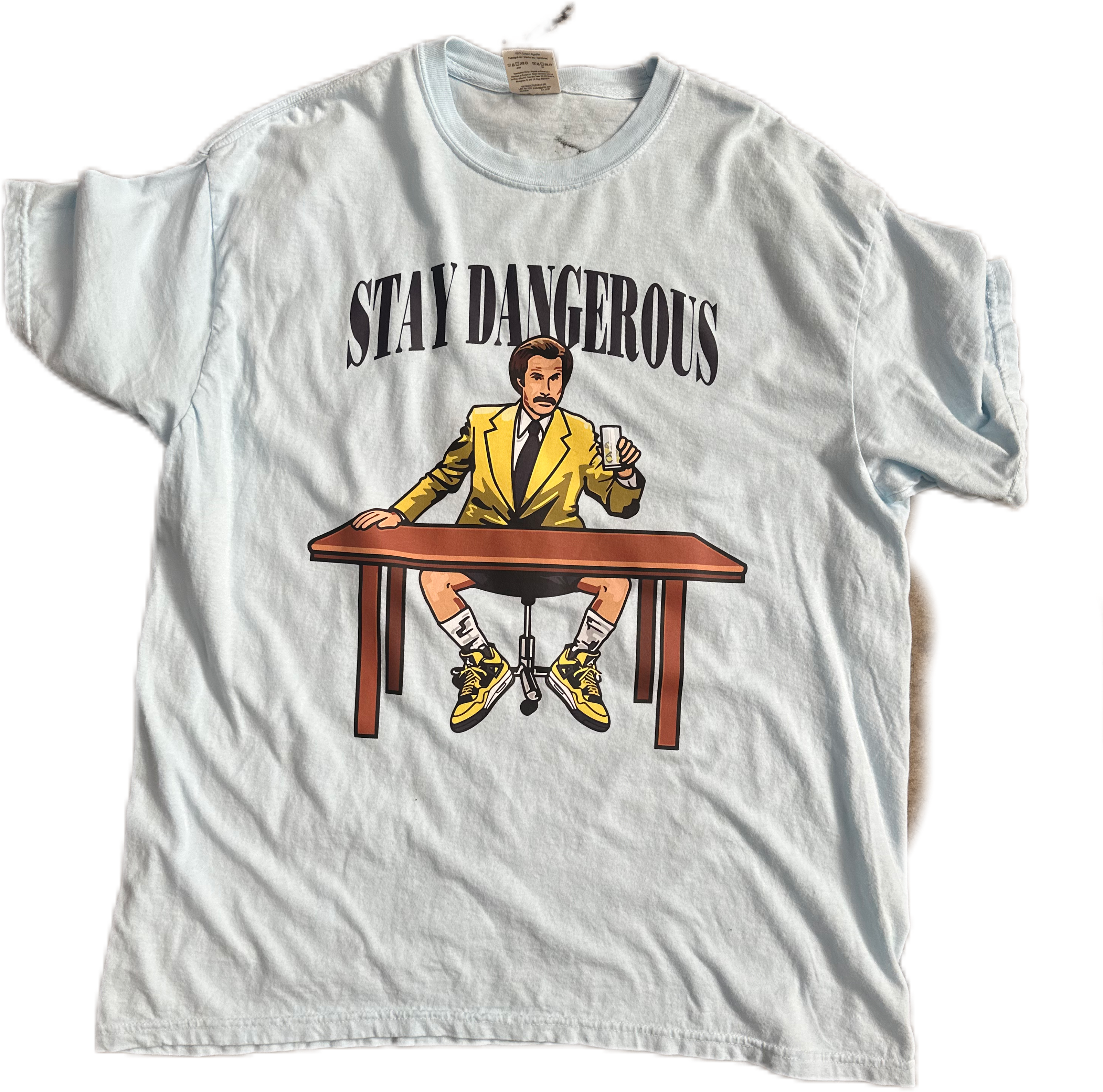 Light Blue Stay Dangerous Will Farrell Custom T-shirt