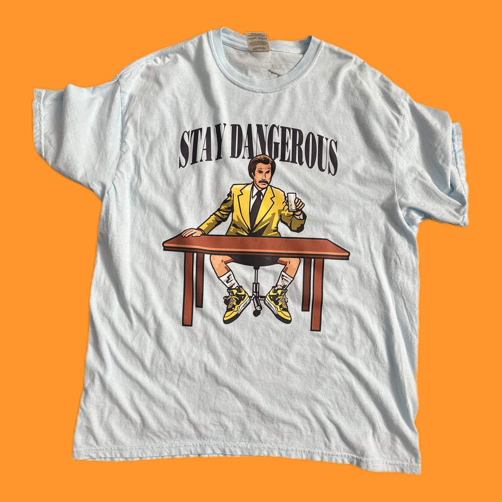 Light Blue Stay Dangerous Custom T-shirt