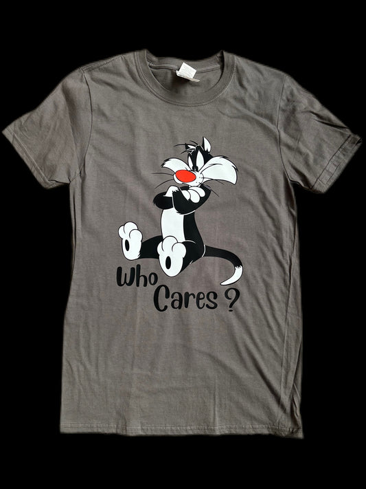 Sylvester Cat 'Who Cares?' T-Shirt | Classic Cartoon | Retro