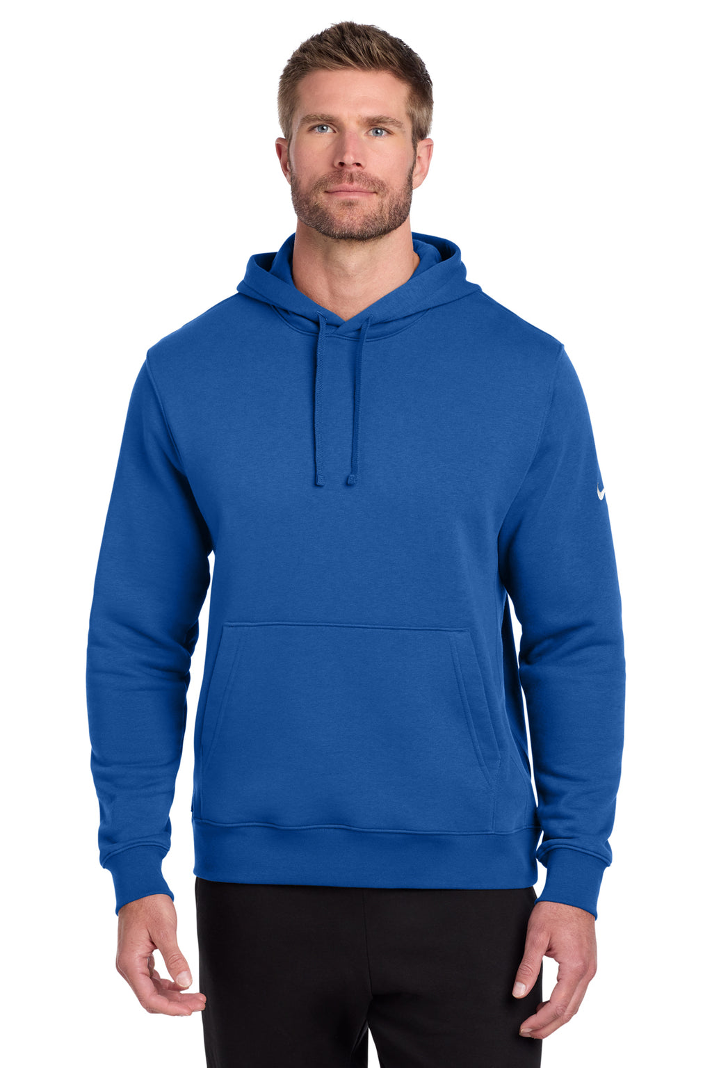 Nike NKDR1499 Club Fleece Sleeve Swoosh Pullover Hoodie in Game Royal