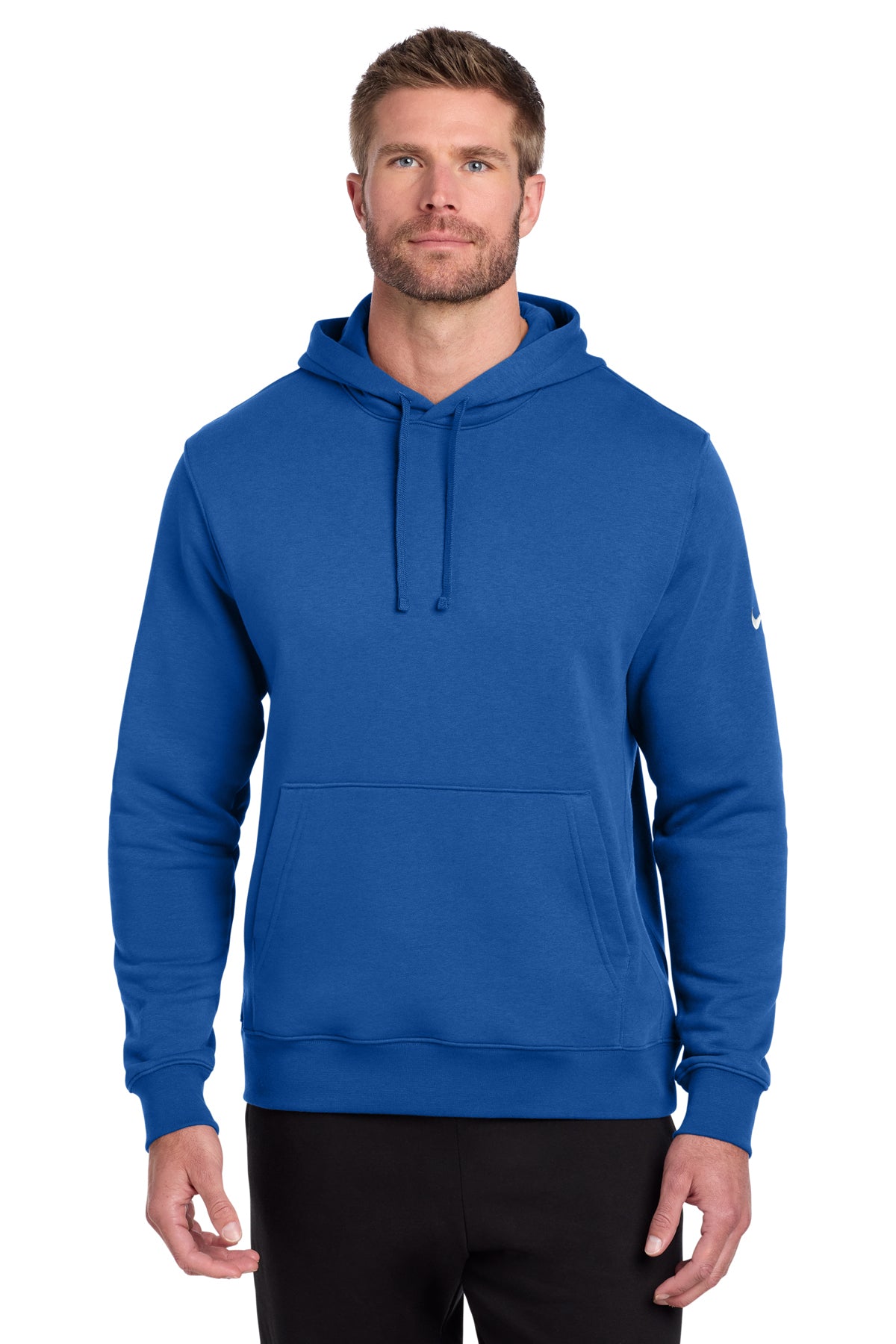 Nike NKDR1499 Club Fleece Sleeve Swoosh Pullover Hoodie in Game Royal