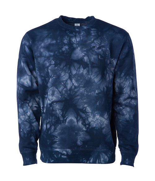Independent Trading Co. Tie Dye Crewneck Sweatshirt, 9 oz Midweight PRM3500TD