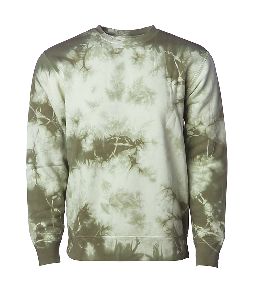 Independent Trading Co. Tie Dye Crewneck Sweatshirt, 9 oz Midweight PRM3500TD