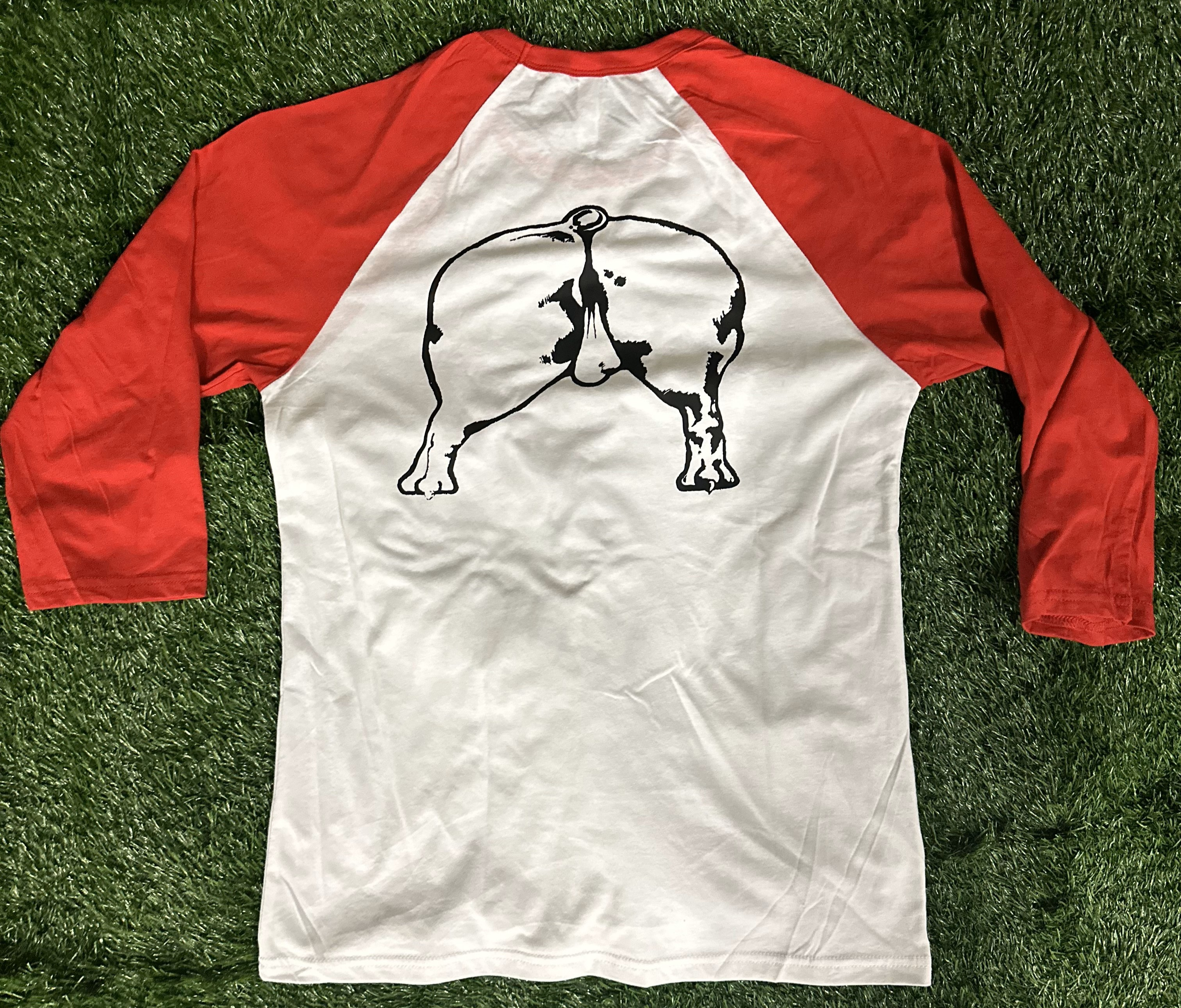 Classic Dawgs Red and White Raglan T-shirt Back