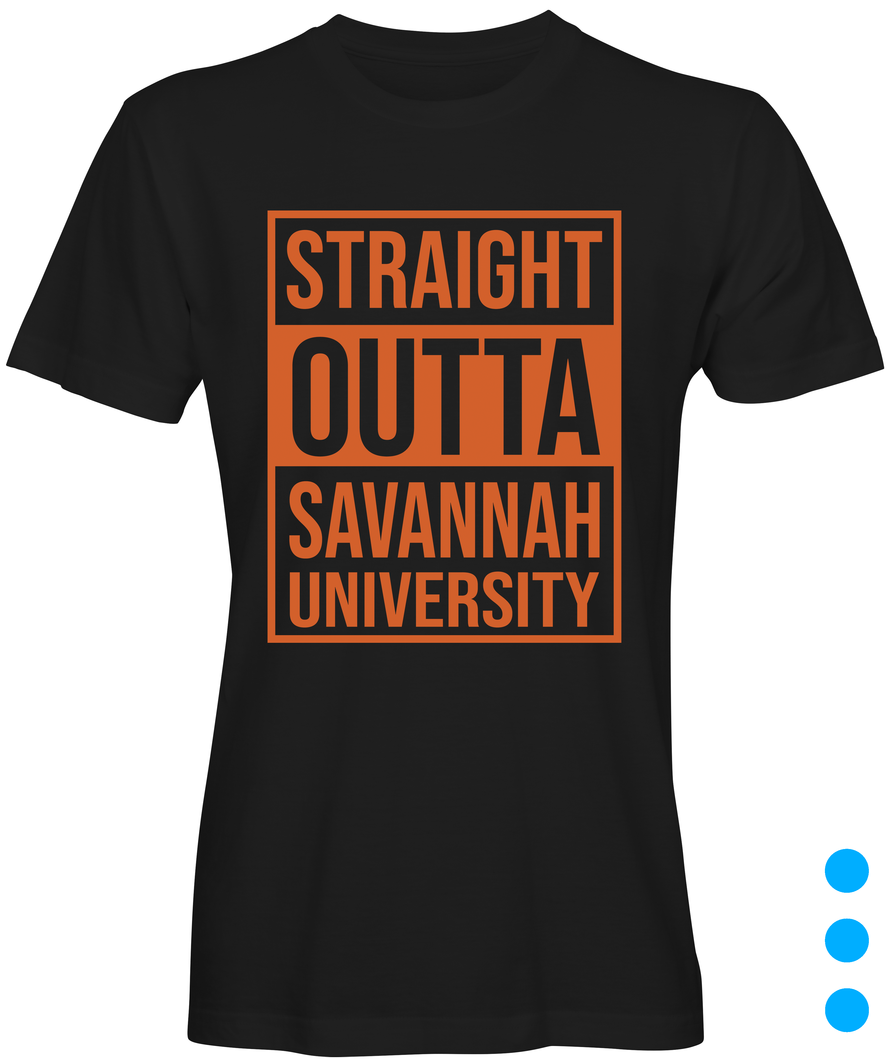 Black Straight Outta Savannah University T-shirt