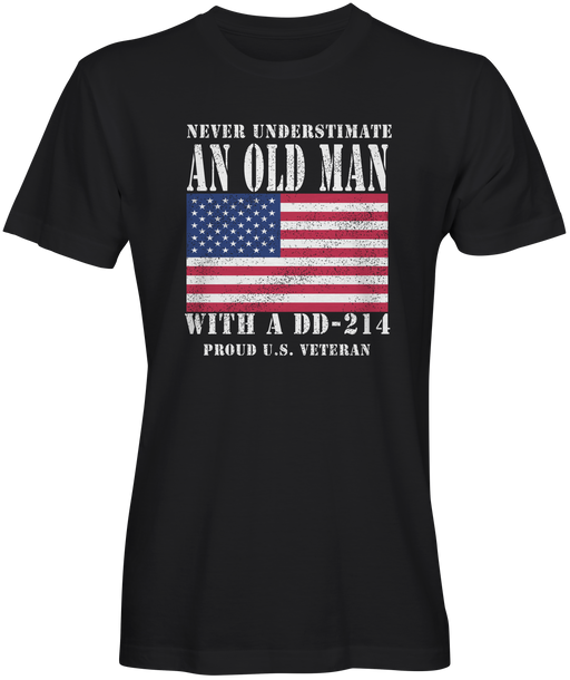 Old Man with a DD214 Veteran T-shirts
