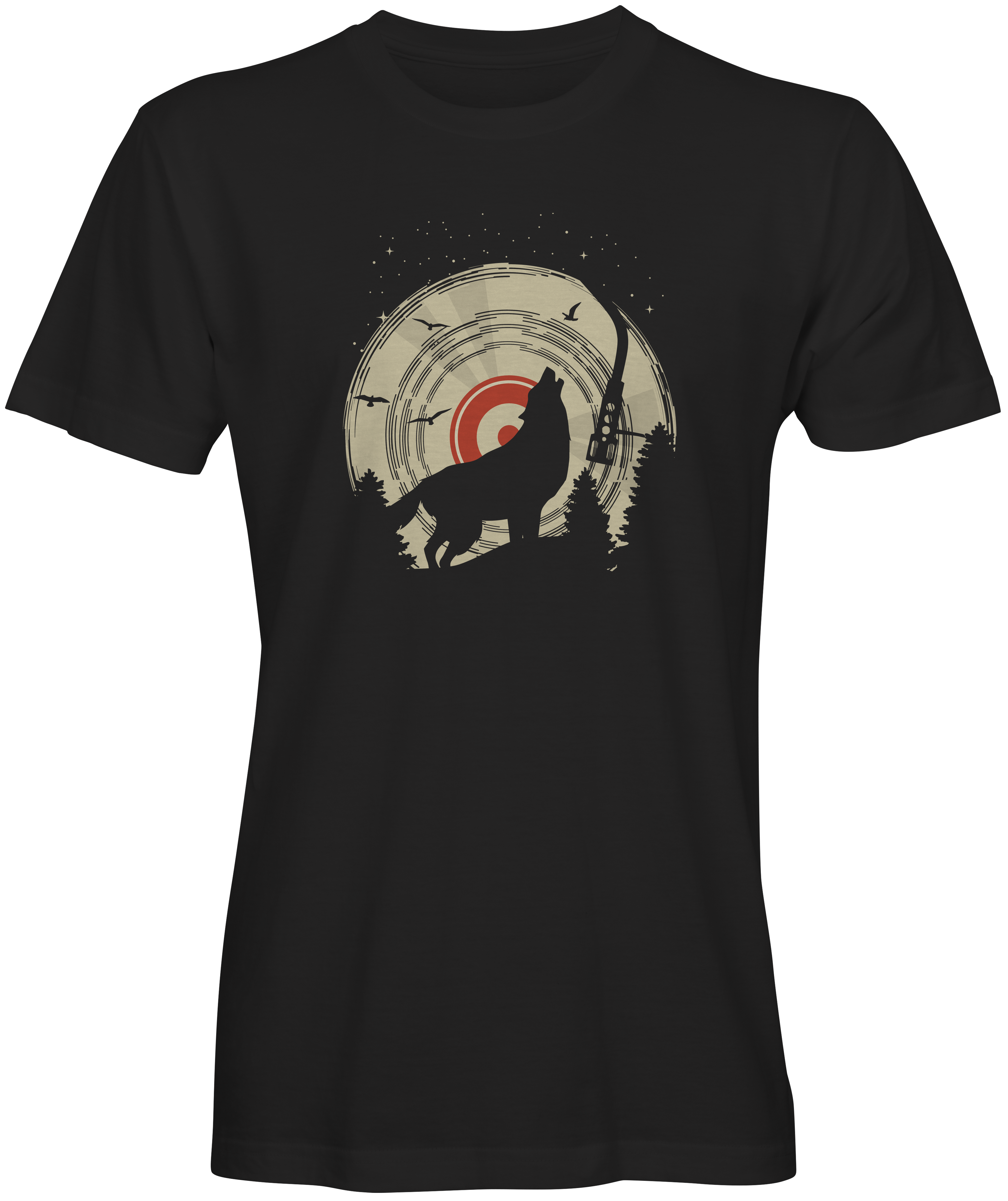  Vinyl Record Wolf Scene Inspired T-shirts