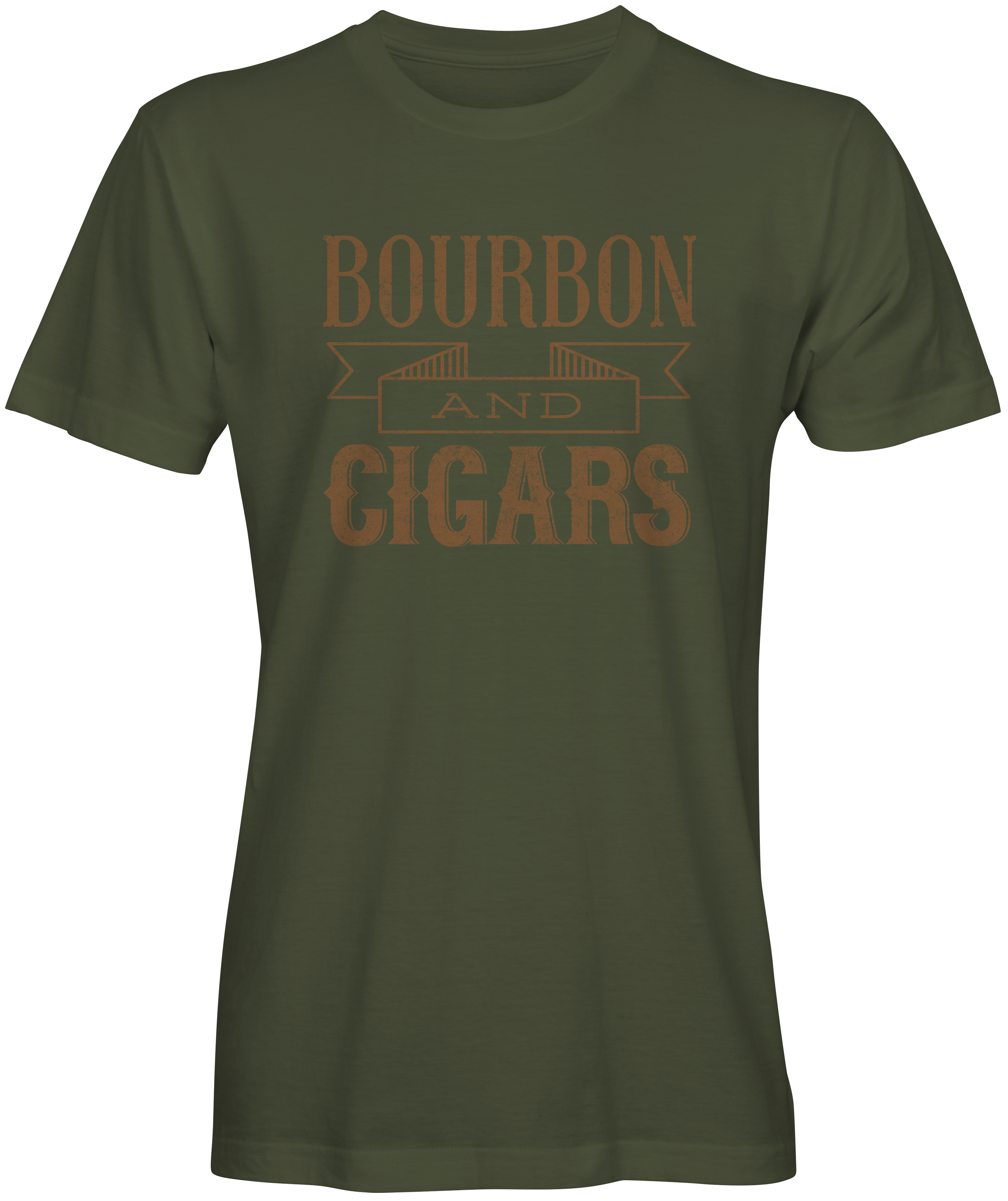 Bourbon and Cigars Inspired T-shirt military green