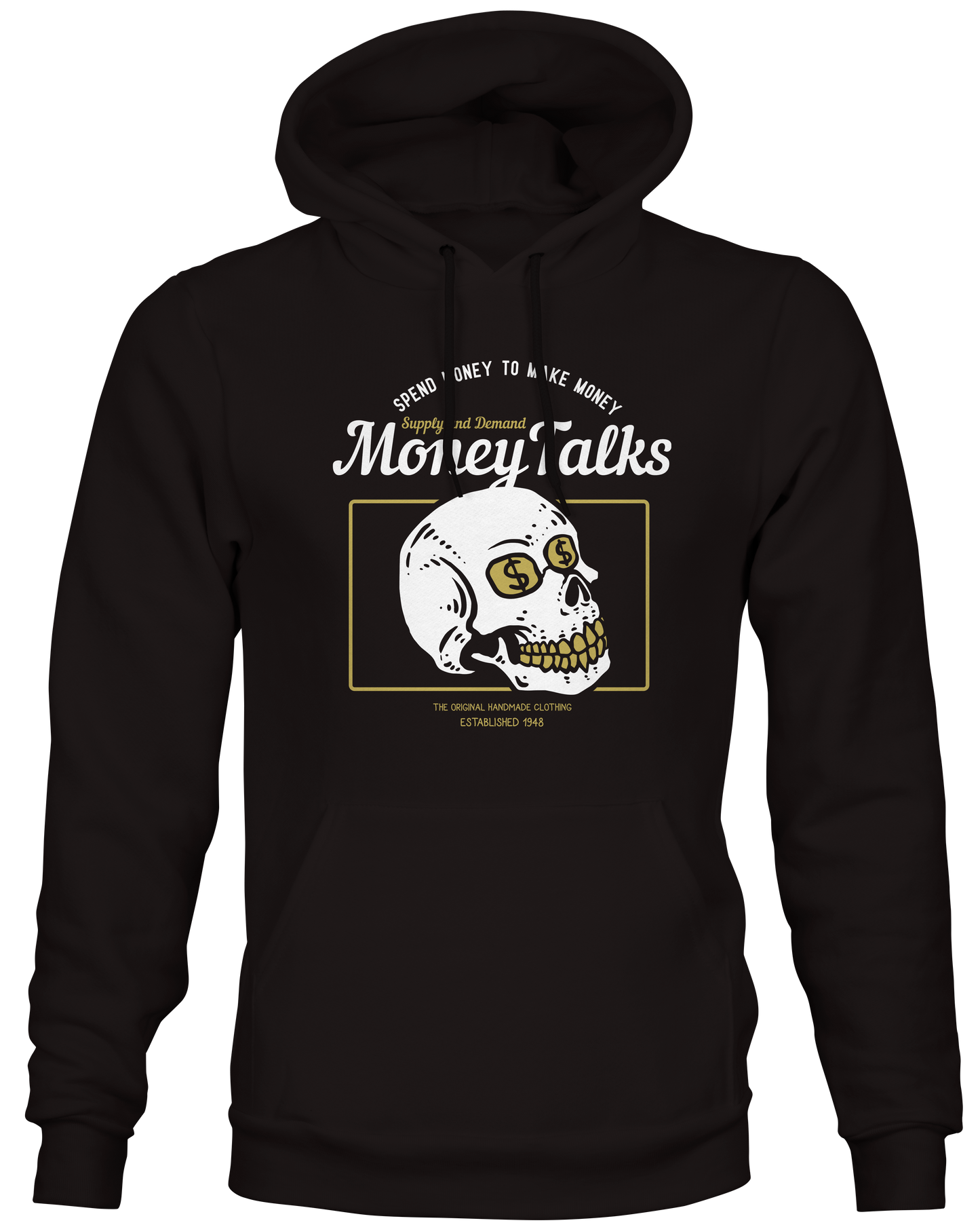 Money Talks Dollar Skull Black Hoodie