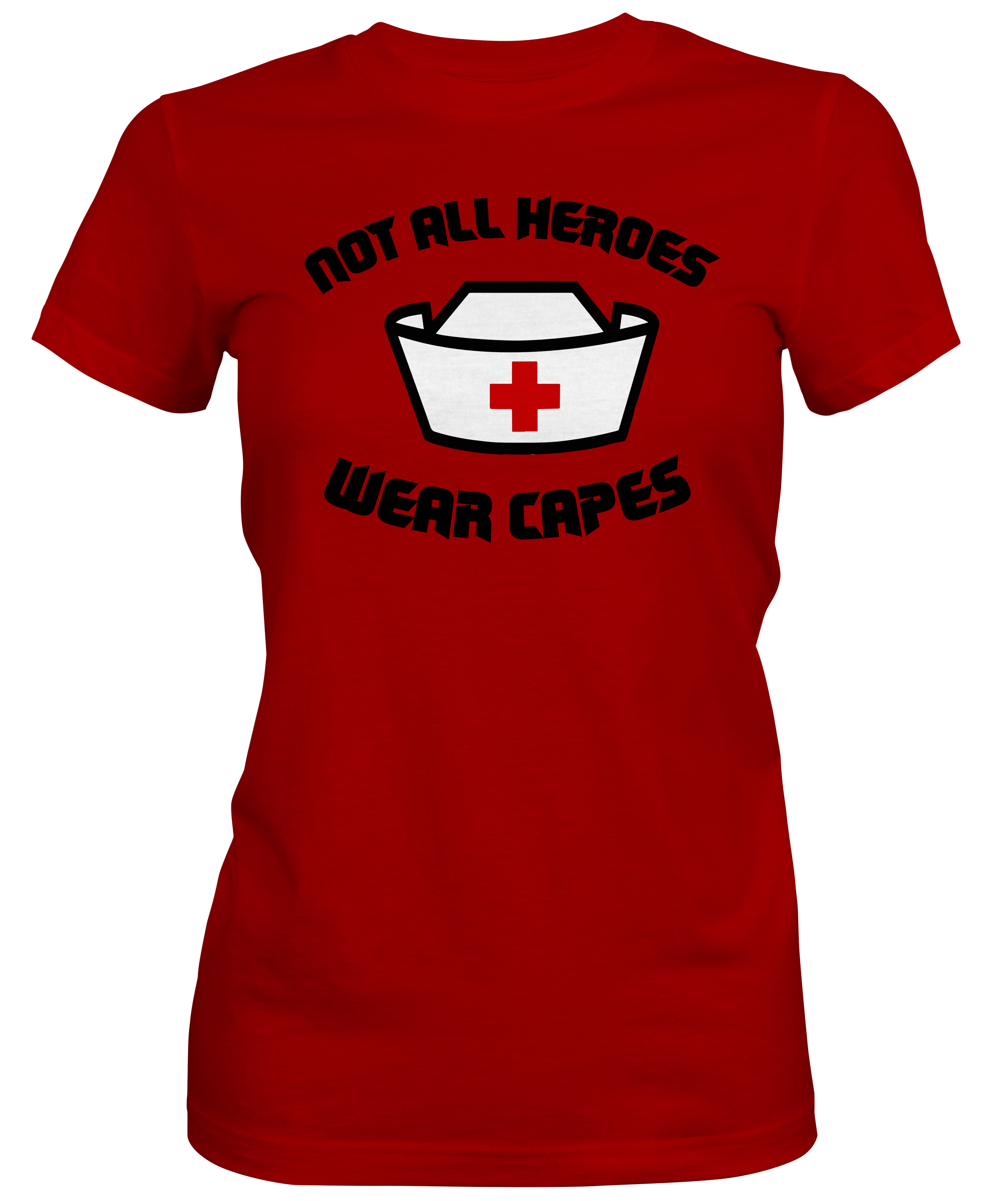 Hero Nurses cap  Ladies T-shirt red