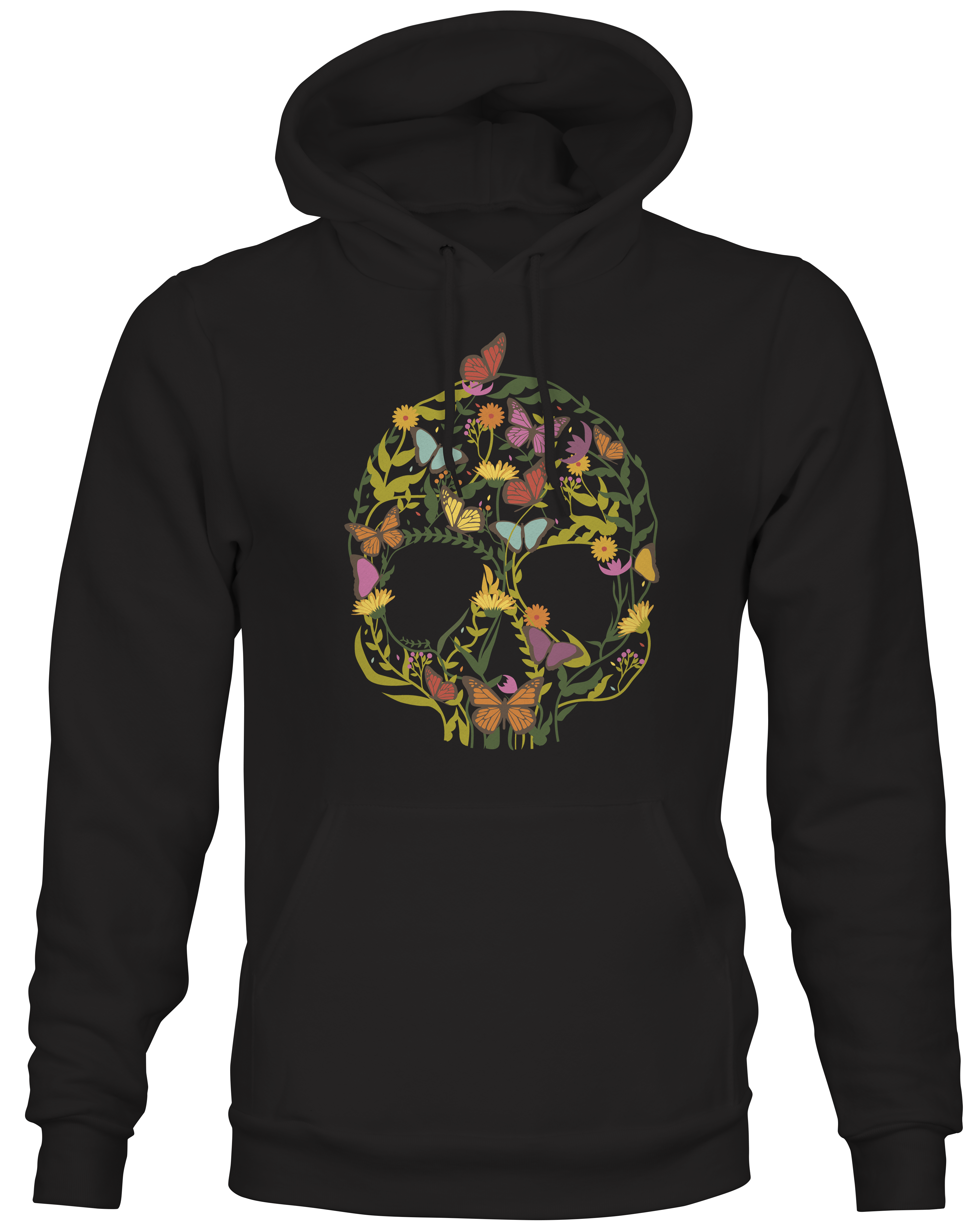Colorful Skull  Shape Flowers Hoodie