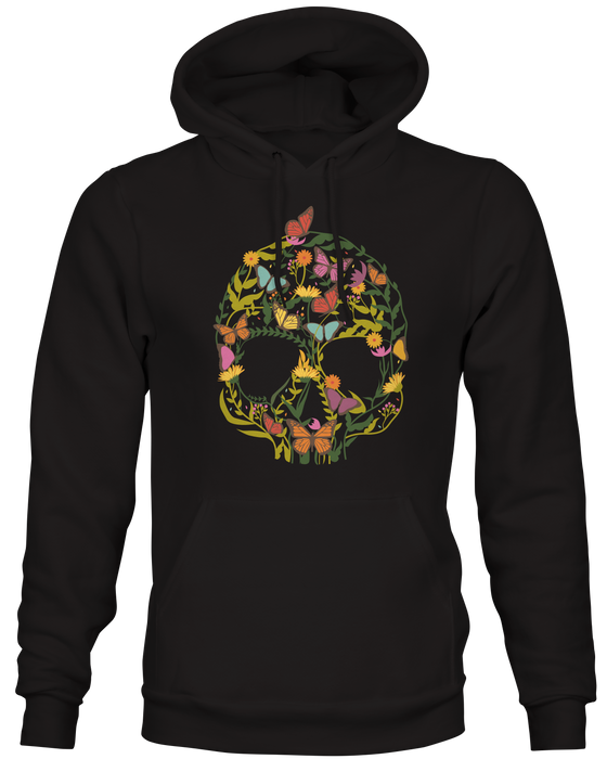 Colorful Skull  Shape Flowers Hoodie