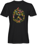 Colorful Skull  Shape Flowers T-shirt