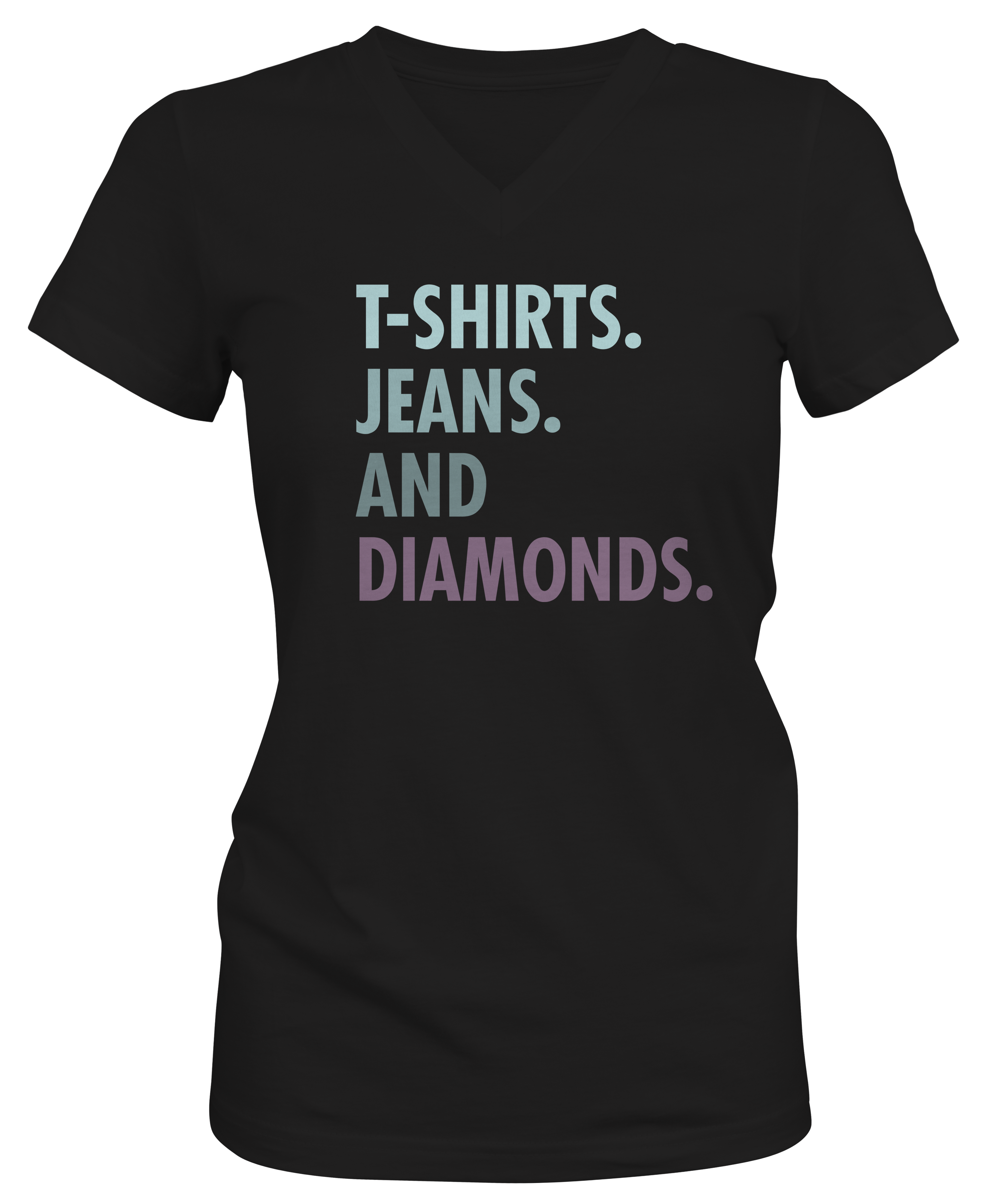 T-shirt Jeans and Diamonds Woman's V-neck 