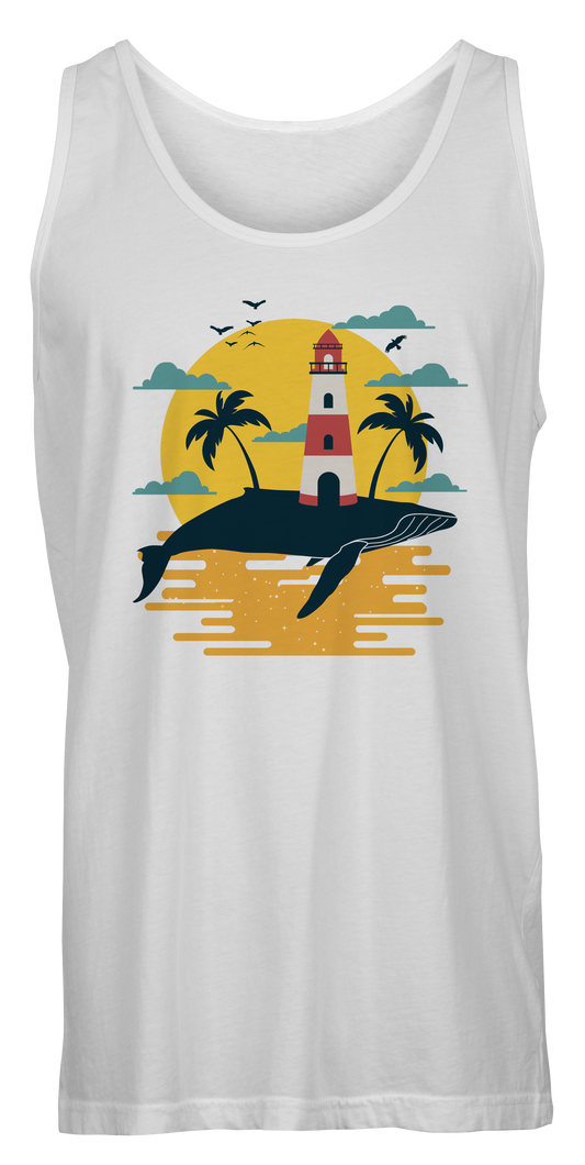 Whale Lighthouse Inspired Beach Tank Top
