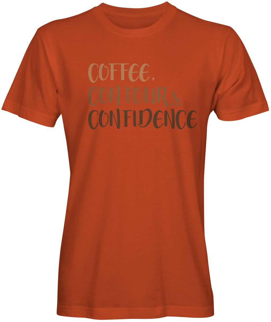 Coffee Contour  Confidence T-shirts 