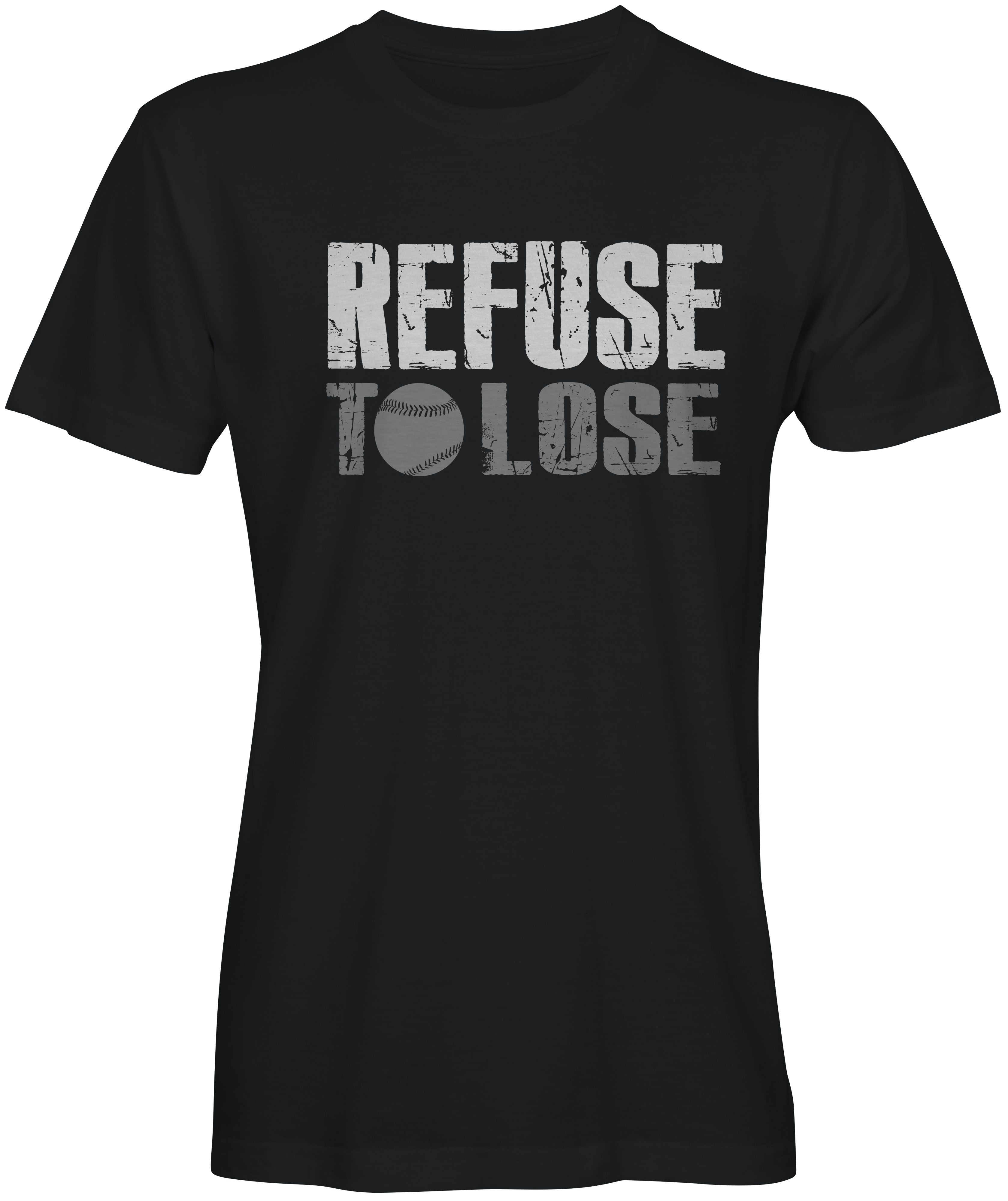 Refuse To Lose  Baseball Inspired Black T-shirt