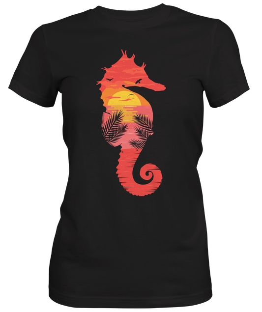 Seahorse Sunset Graphic Ladies T-shirt