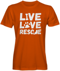Orange Live Love Rescue Dog Lovers T-shirt