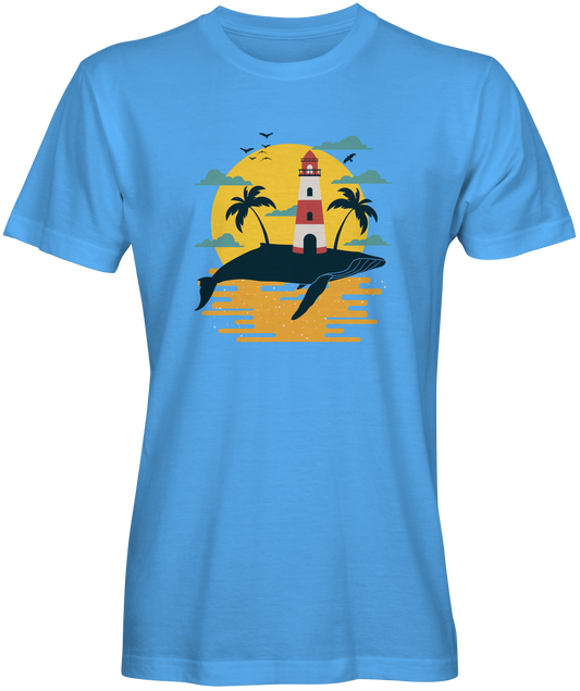 Whale Lighthouse Beach T-shirts
