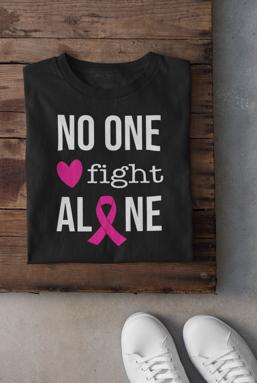 No One Fight Alone Breast Cancer Awareness Ladies T-shirt