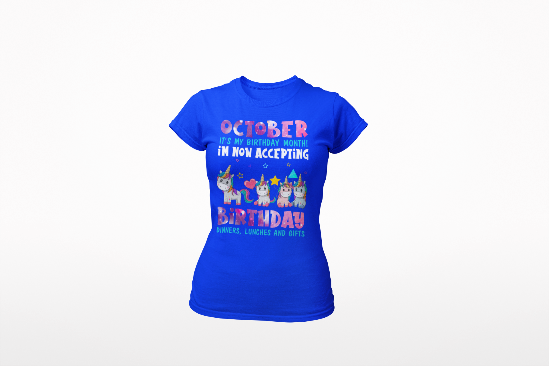 Royal Blue October Birthday T-shirt