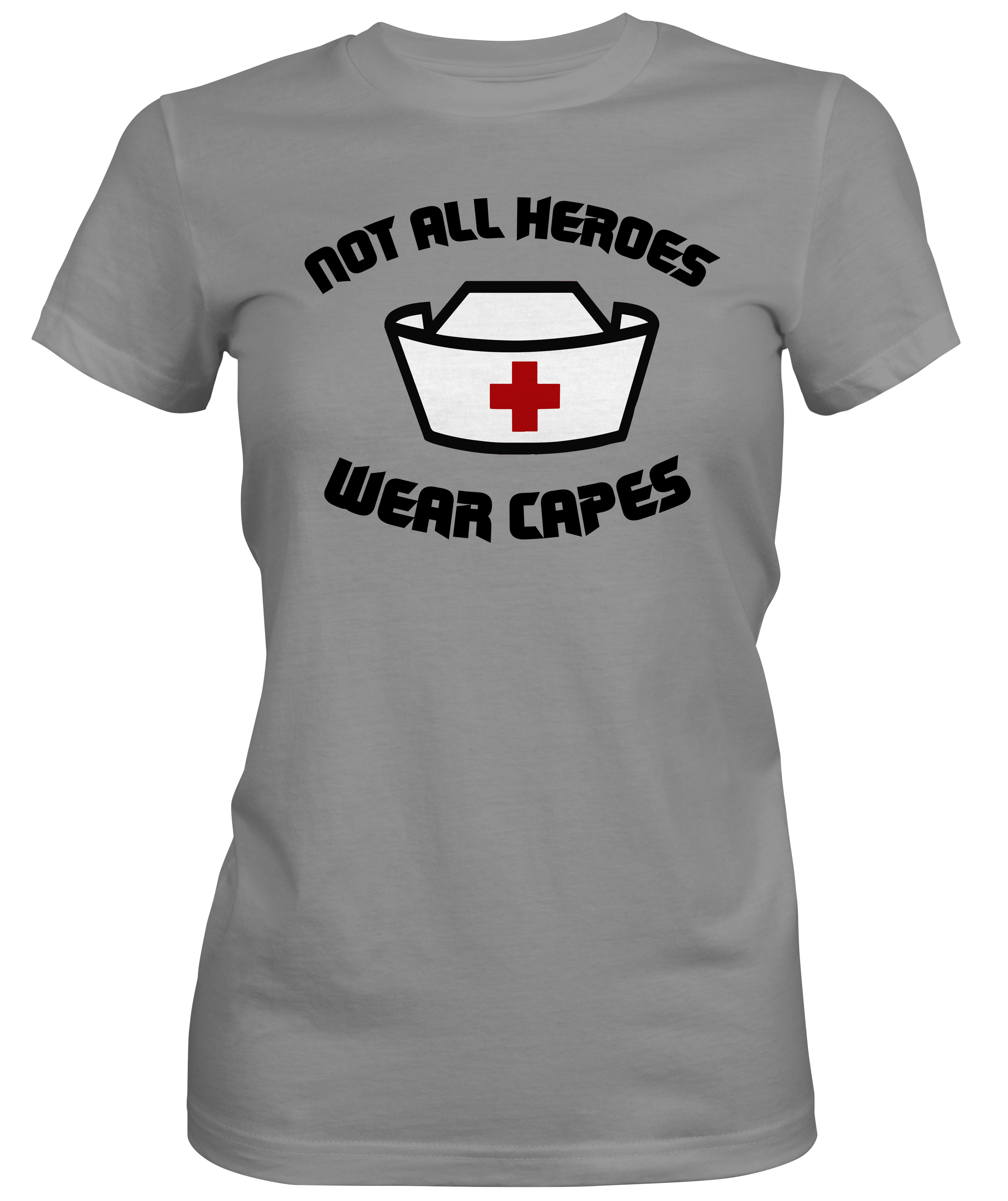 Hero Nurses cap  Ladies T-shirts grey