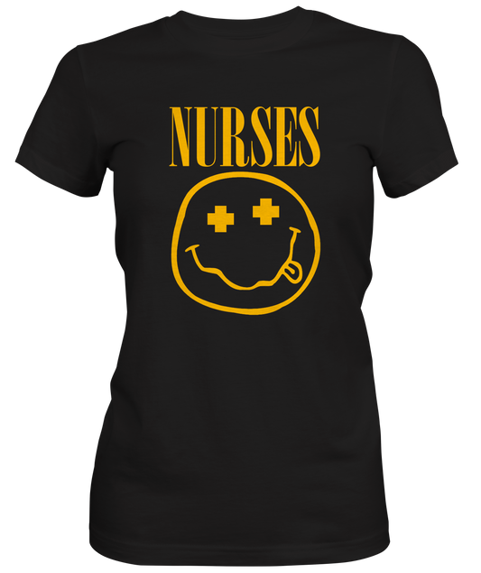 Nurses Happy Face Ladies Graphic Tee