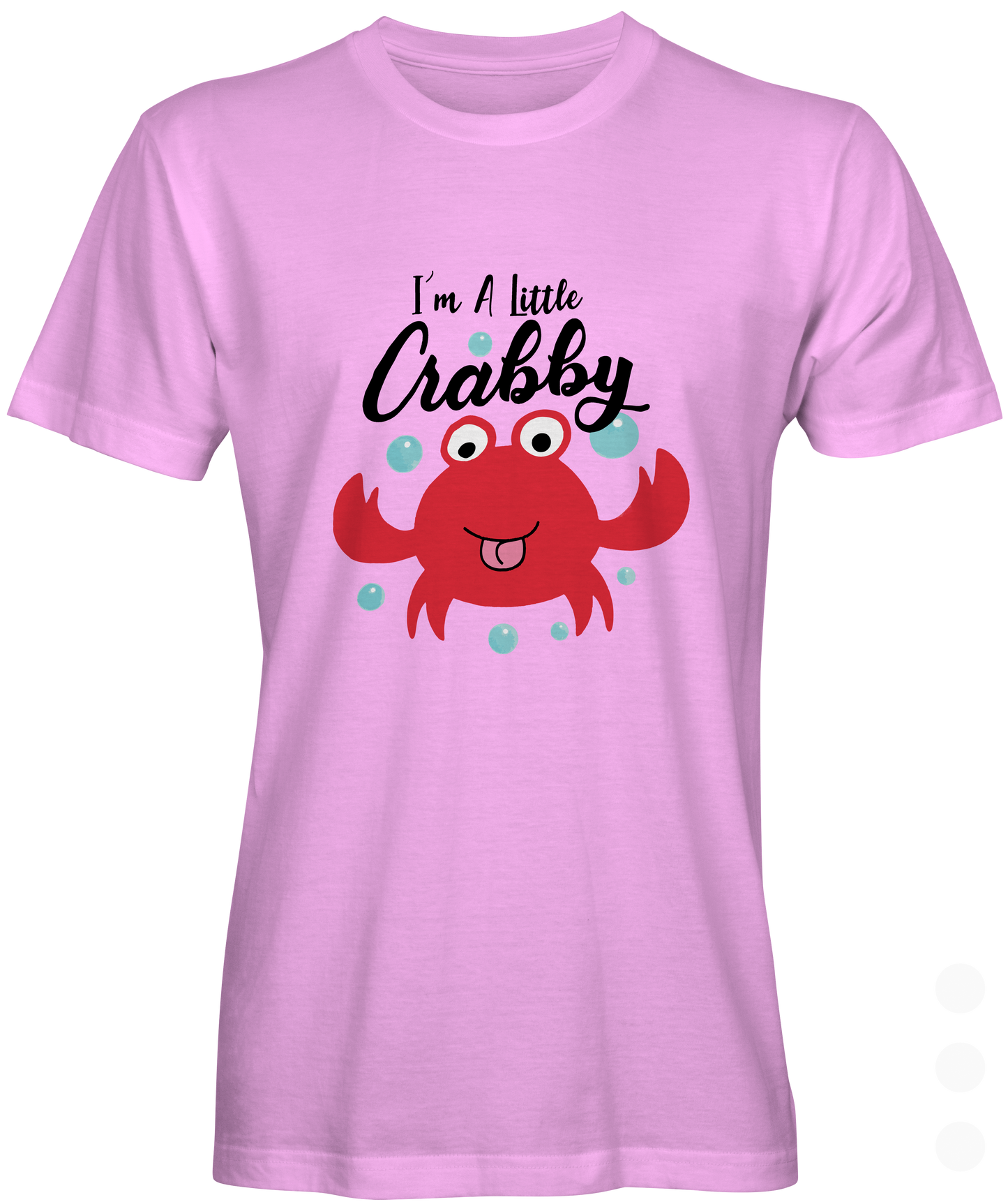 Pink crew neck unisex t-shirt with crab