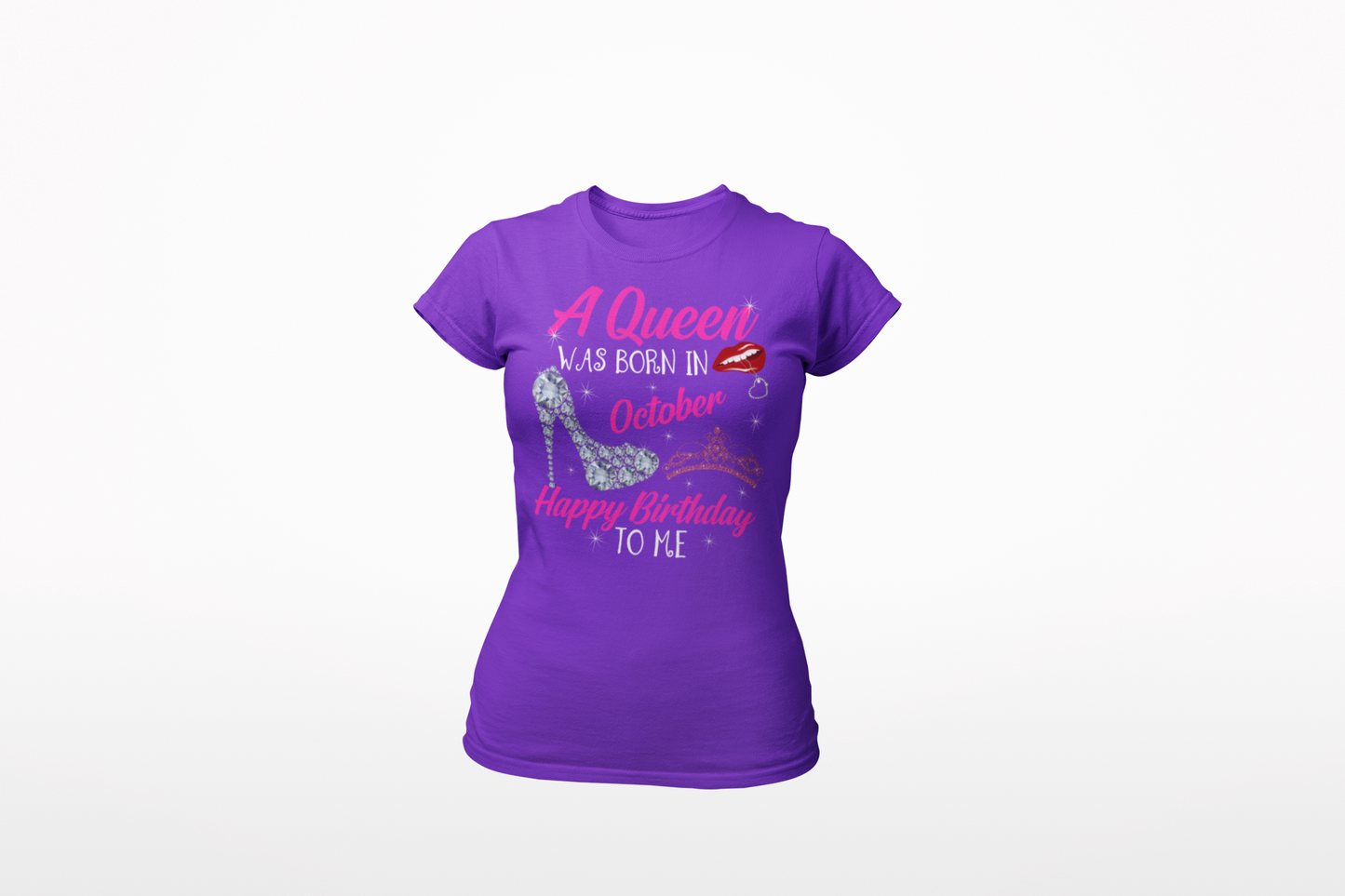 Purple Women October Birthday T-shirt