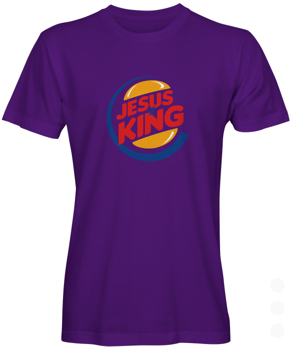 Purple T-shirt with Burger King Parody