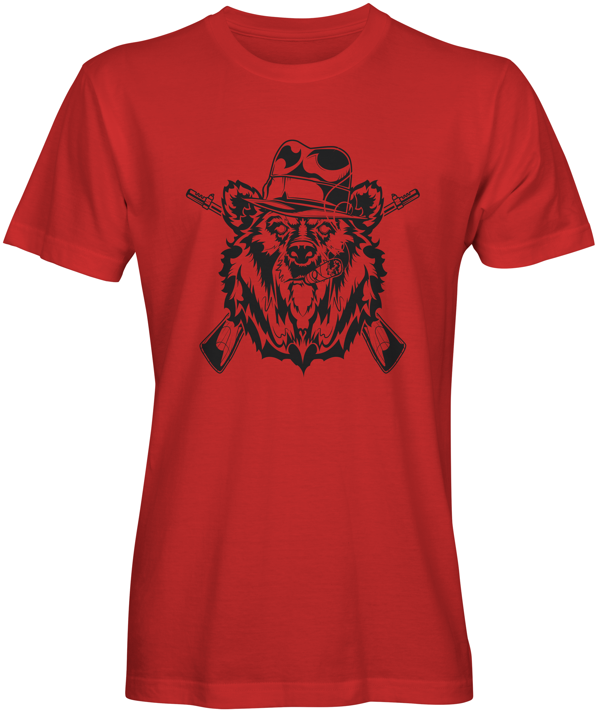 Red Gangster Bear Design T-shirts