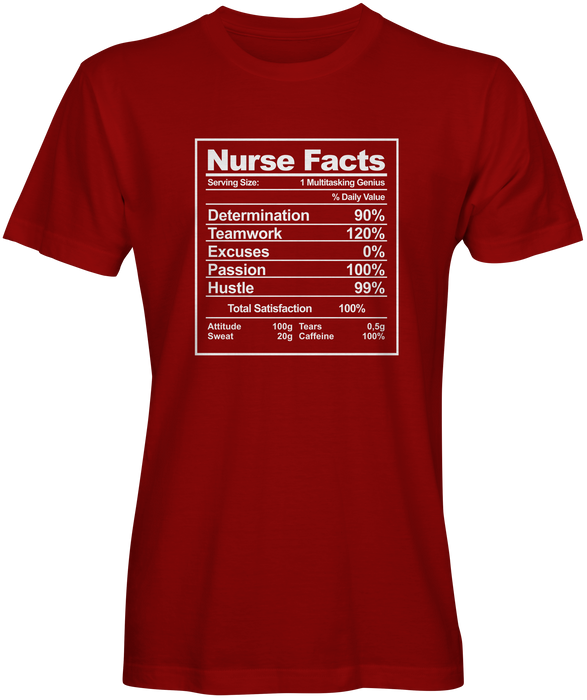 Nurse Nutrition Facts Graphic Unisex Tee