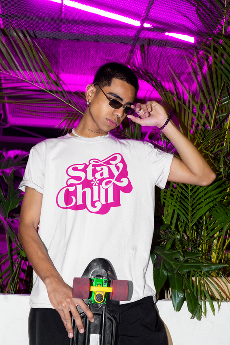 Man with sunglasses and white T-shirt