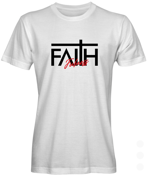 White Slogan  T-shirt with Faith Fearless