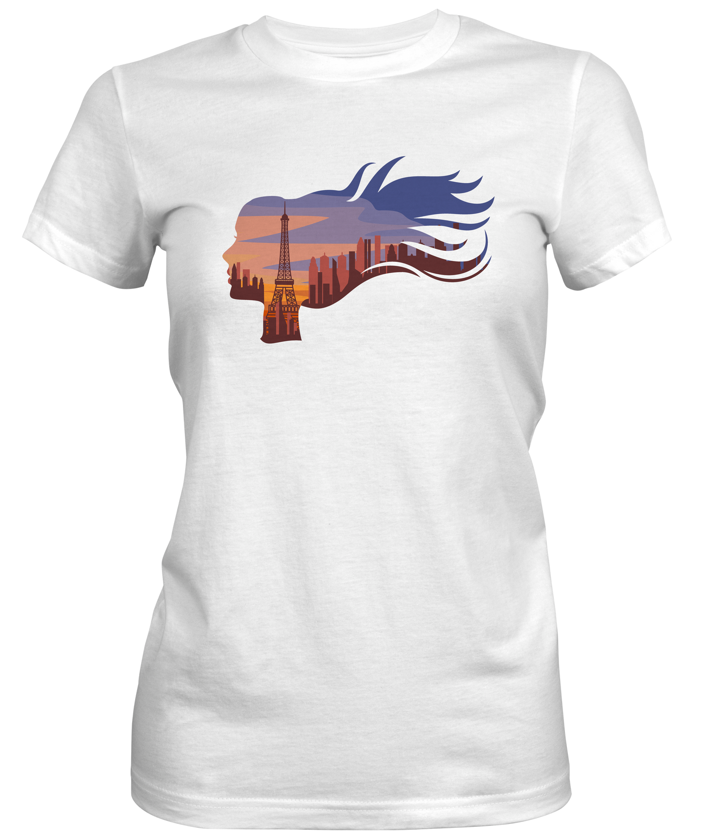 Women In Paris Silhouette Inspired T-shirts 