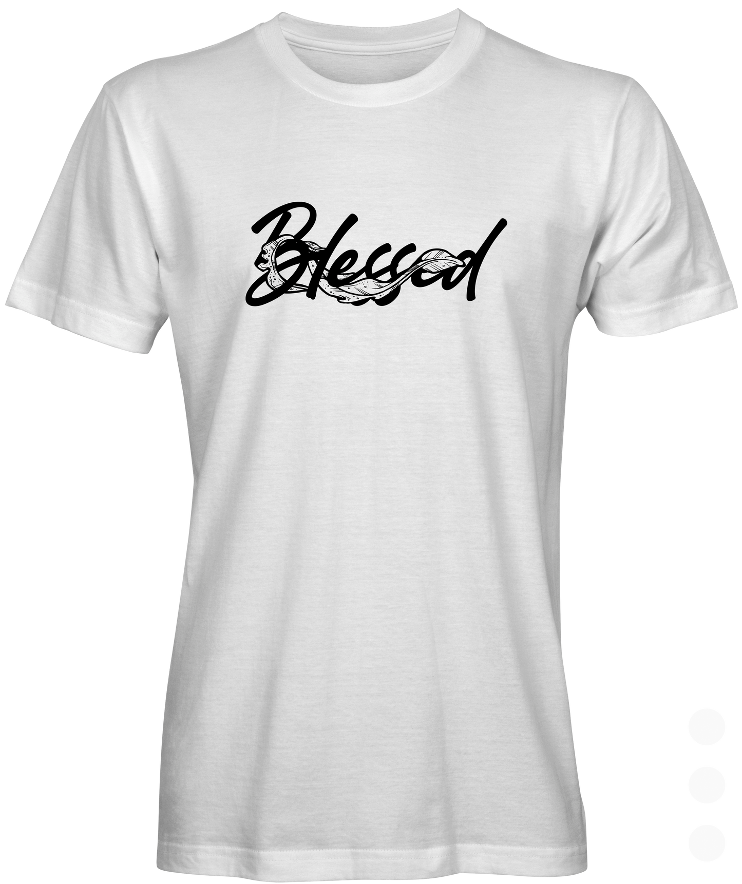White crewneck unisex T-shirt with Blessed