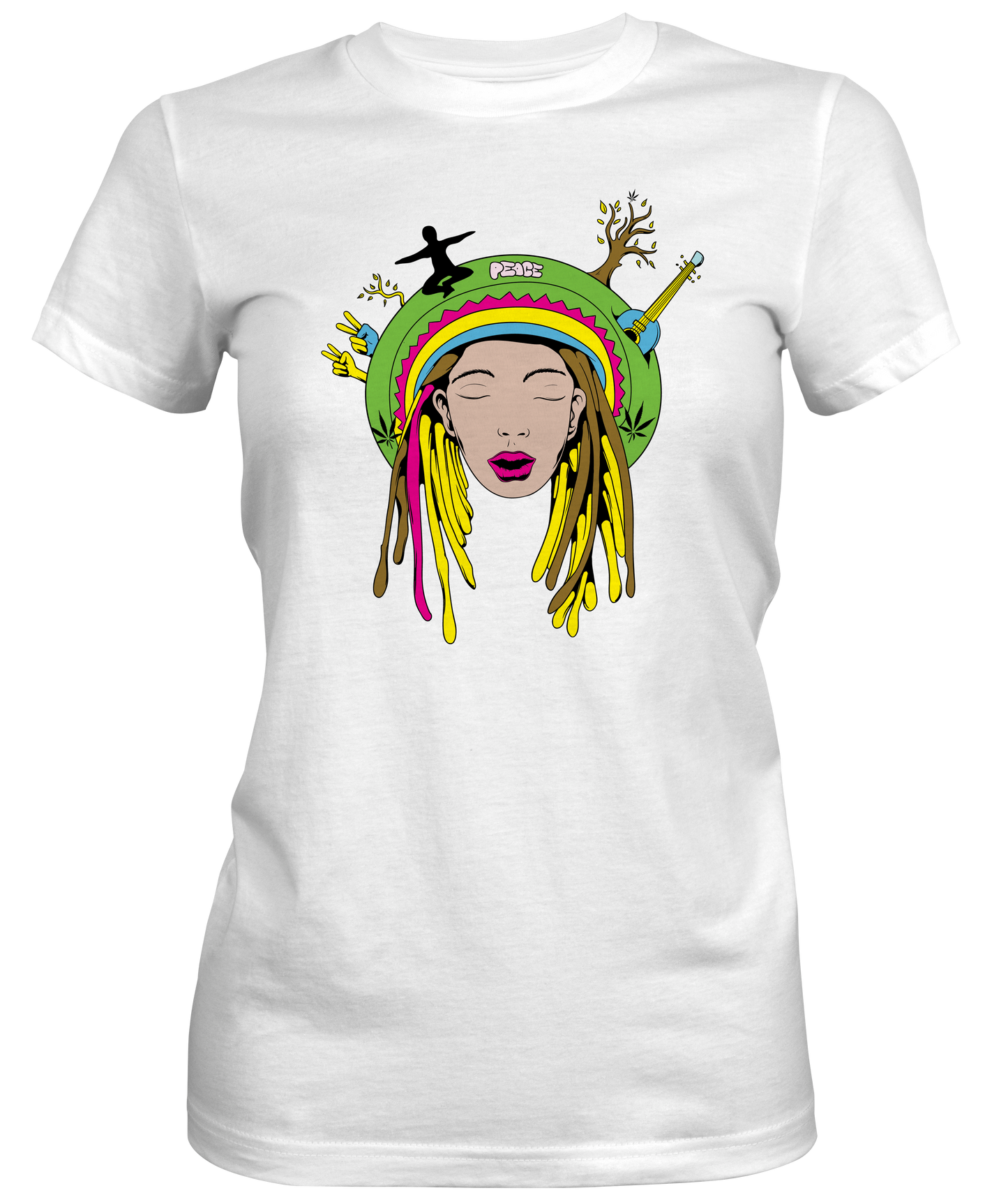 Peace With Dreads Ladies Graphic Tee