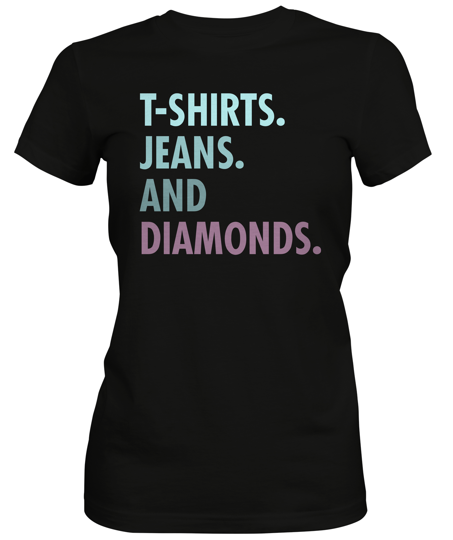 Jeans and Diamonds Ladies T-shirt for Sale